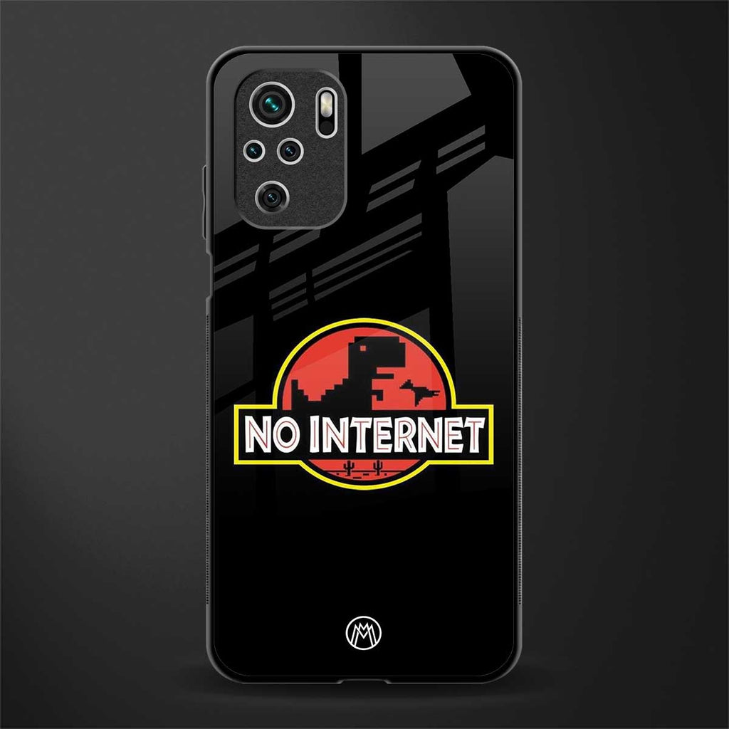 jurassic park no internet glass case for redmi note 10s image