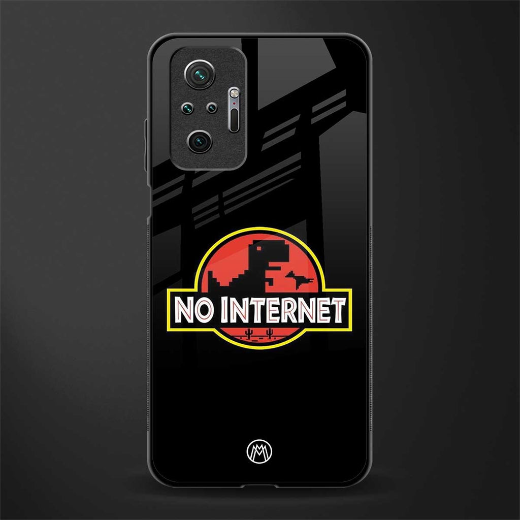 jurassic park no internet glass case for redmi note 10 pro image