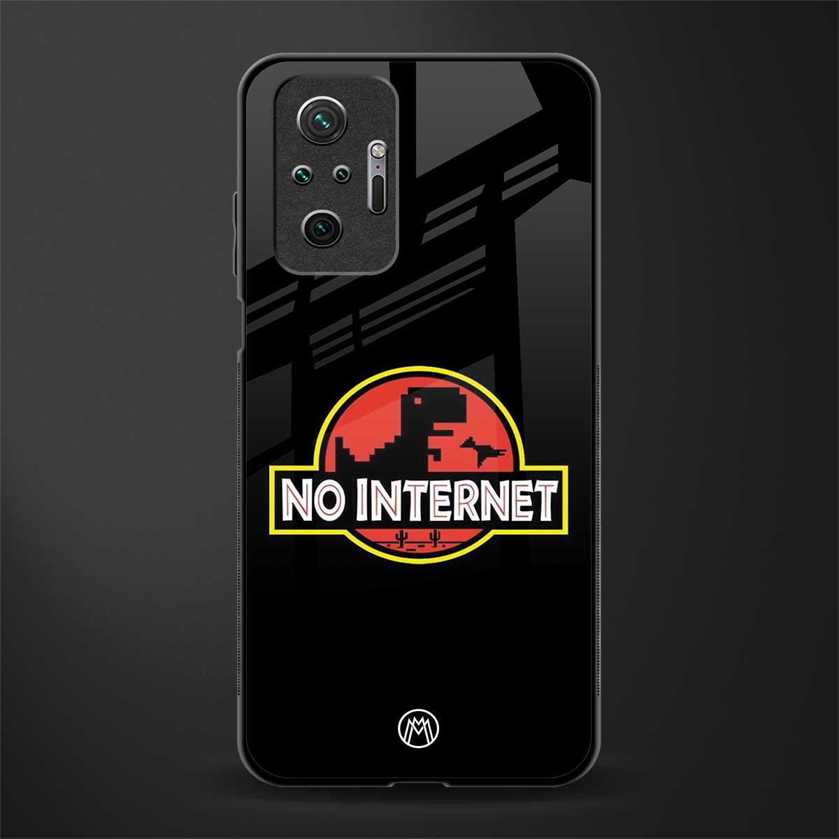jurassic park no internet glass case for redmi note 10 pro image