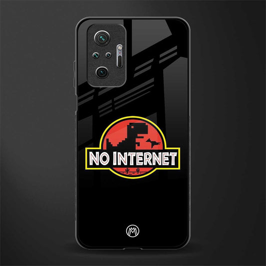 jurassic park no internet glass case for redmi note 10 pro max image