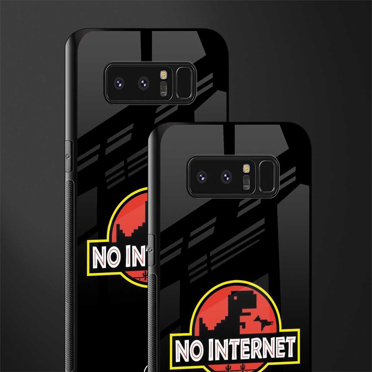 jurassic park no internet glass case for samsung galaxy note 8 image-2