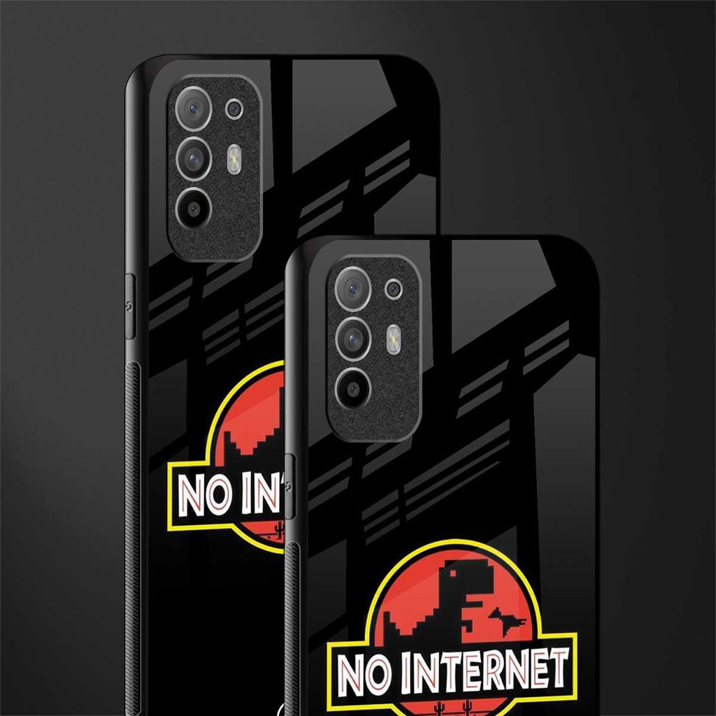 jurassic park no internet glass case for oppo f19 pro plus image-2