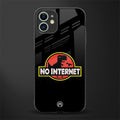 jurassic park no internet glass case for iphone 12 image
