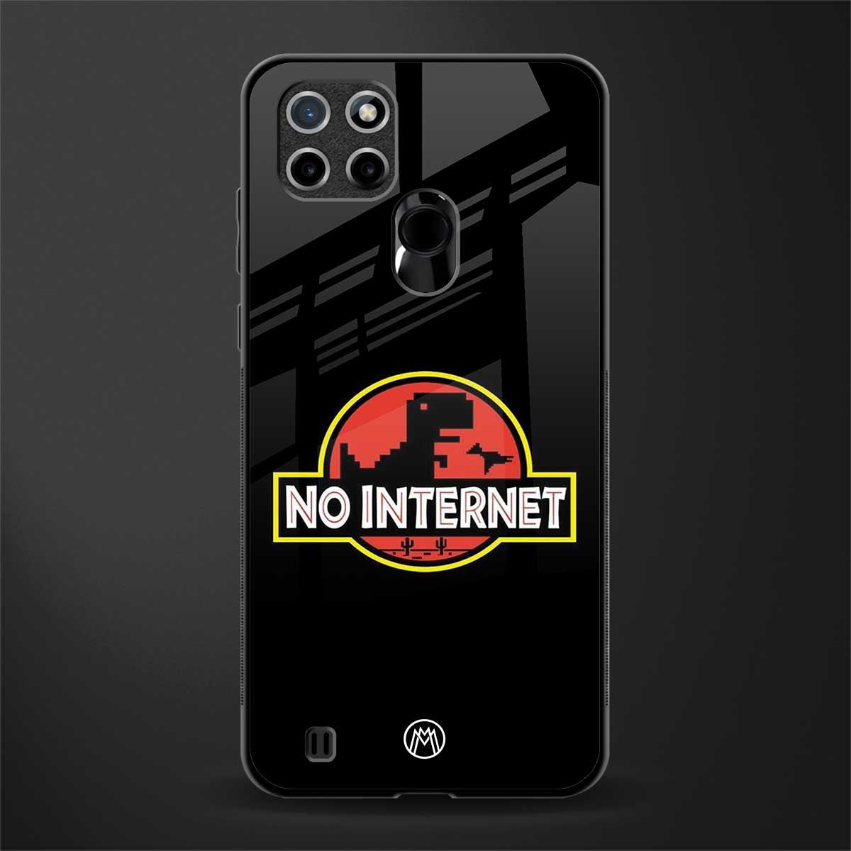 jurassic park no internet glass case for realme c21 image