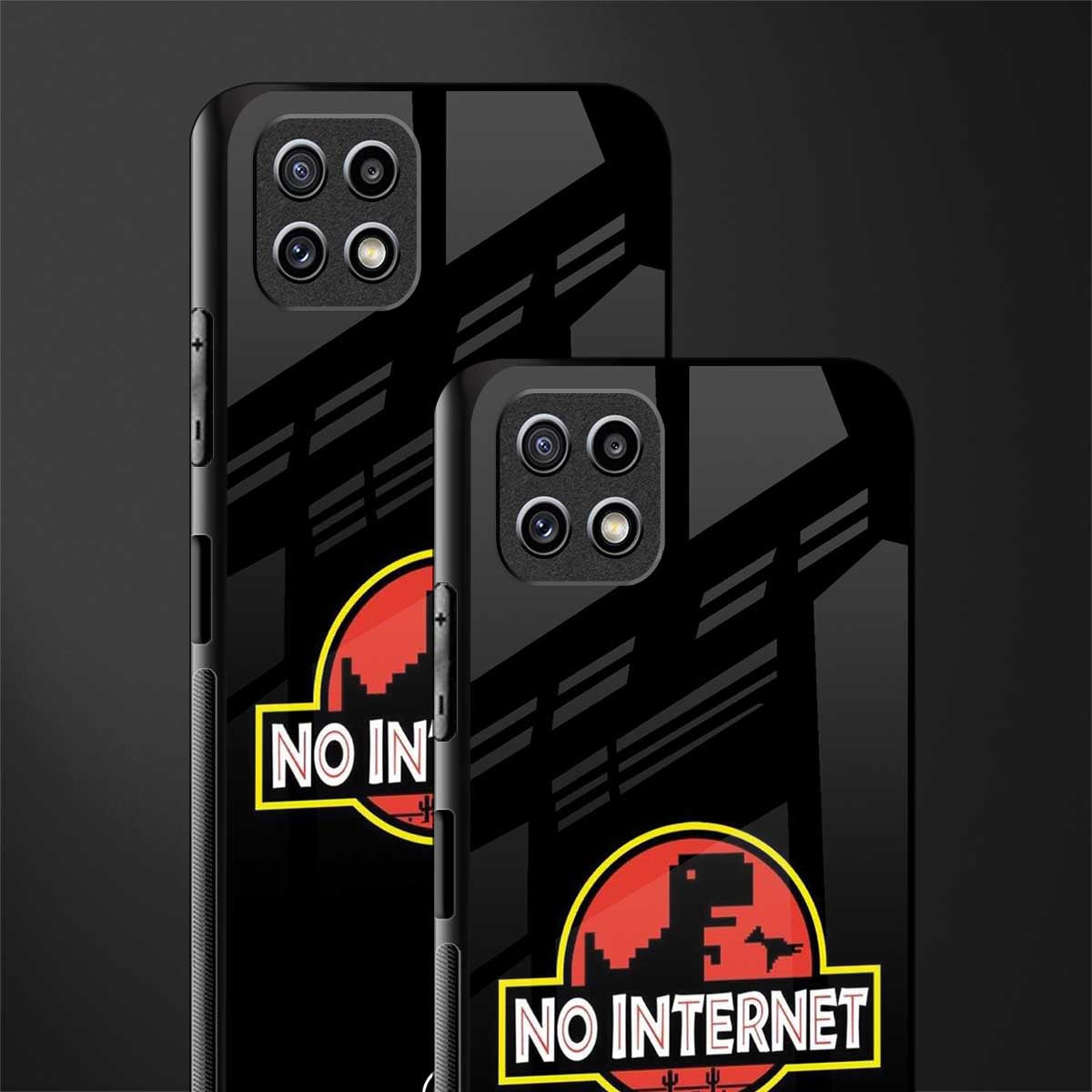 jurassic park no internet glass case for samsung galaxy a22 5g image-2