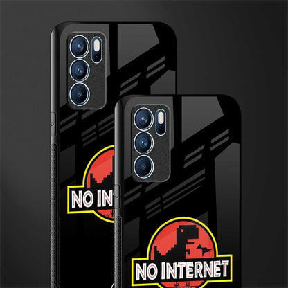 jurassic park no internet glass case for oppo reno6 5g image-2