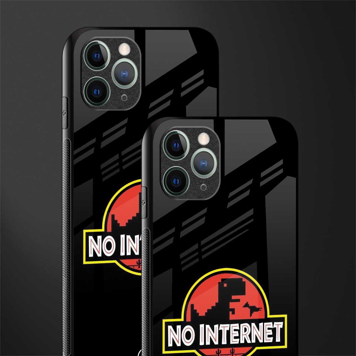 jurassic park no internet glass case for iphone 11 pro image-2