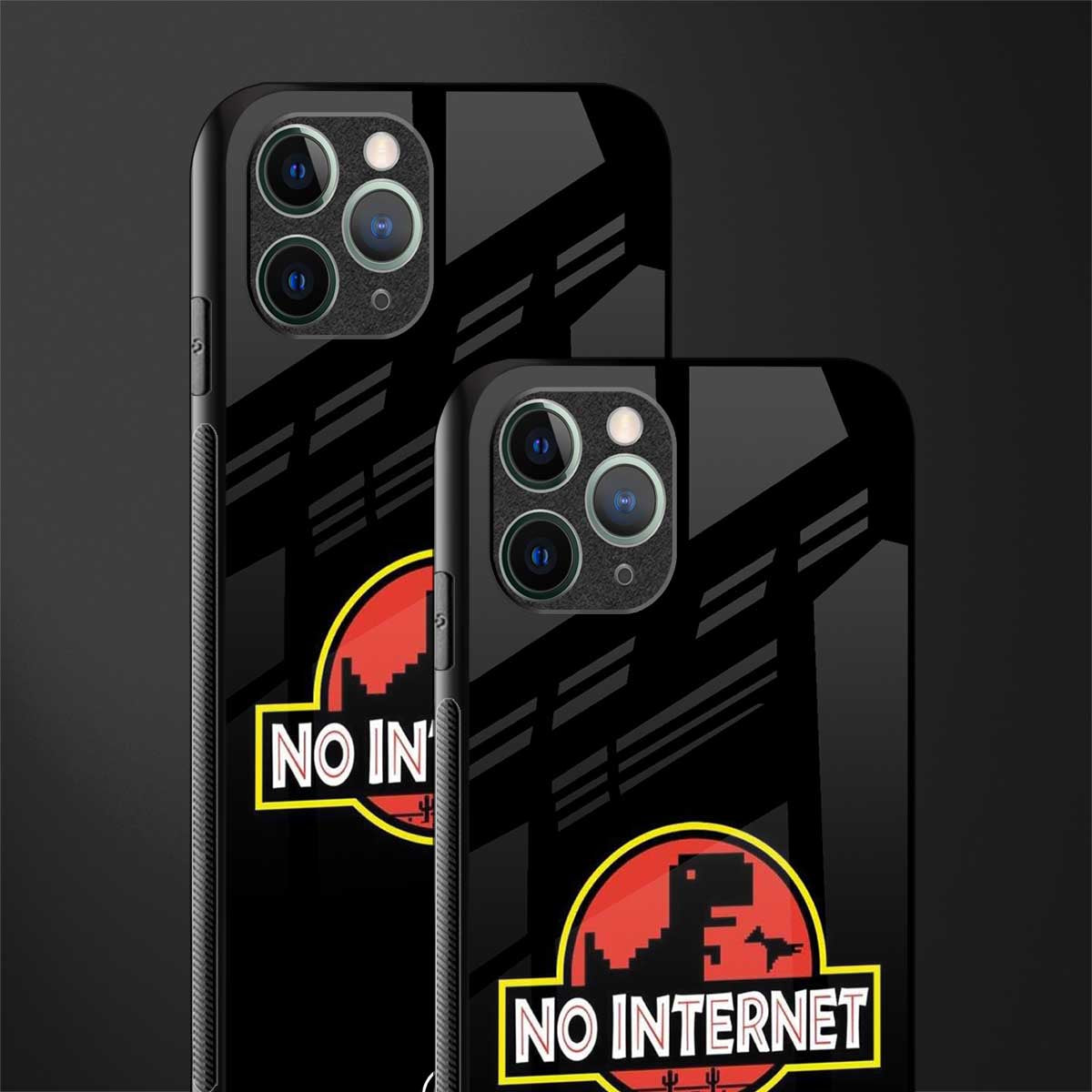 jurassic park no internet glass case for iphone 11 pro max image-2