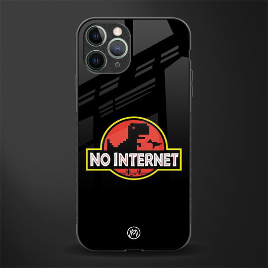 jurassic park no internet glass case for iphone 11 pro image