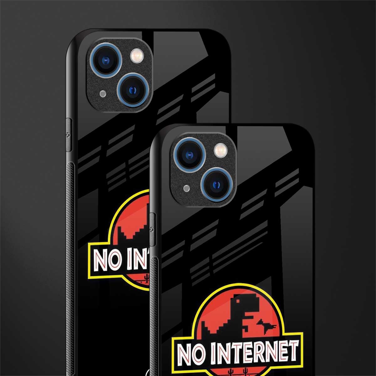 jurassic park no internet glass case for iphone 13 image-2