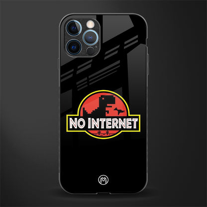 jurassic park no internet glass case for iphone 14 pro max image