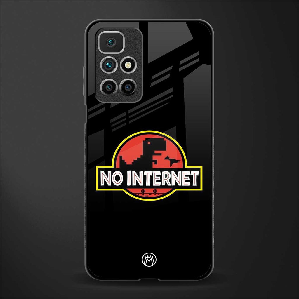 jurassic park no internet glass case for redmi 10 prime image