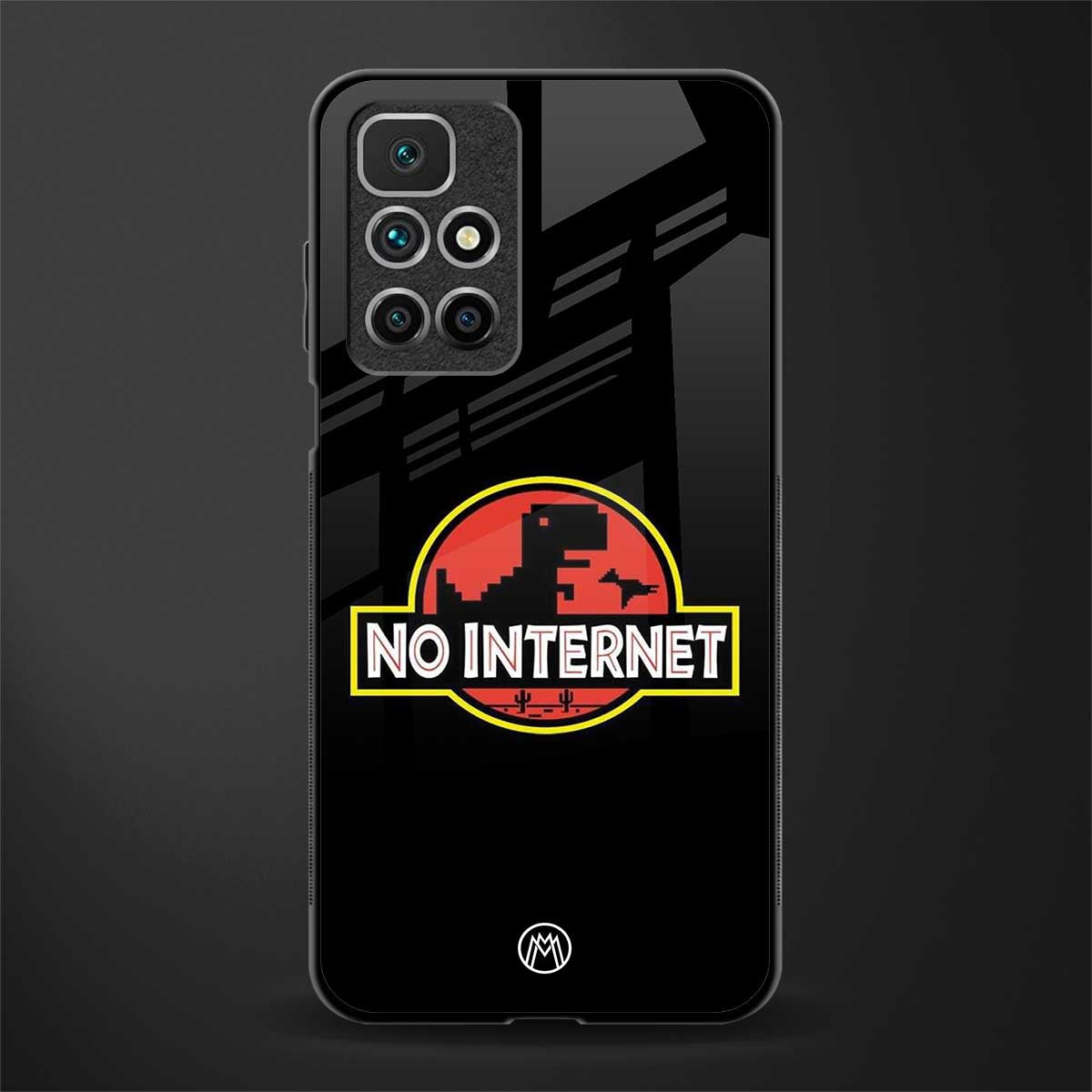 jurassic park no internet glass case for redmi 10 prime image