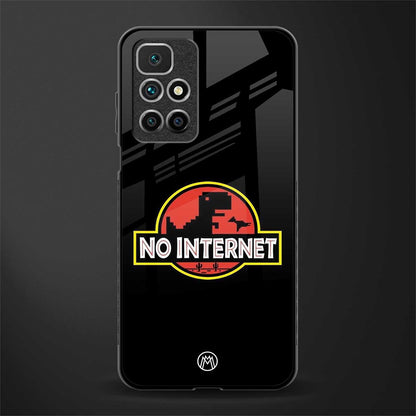 jurassic park no internet glass case for redmi 10 prime image