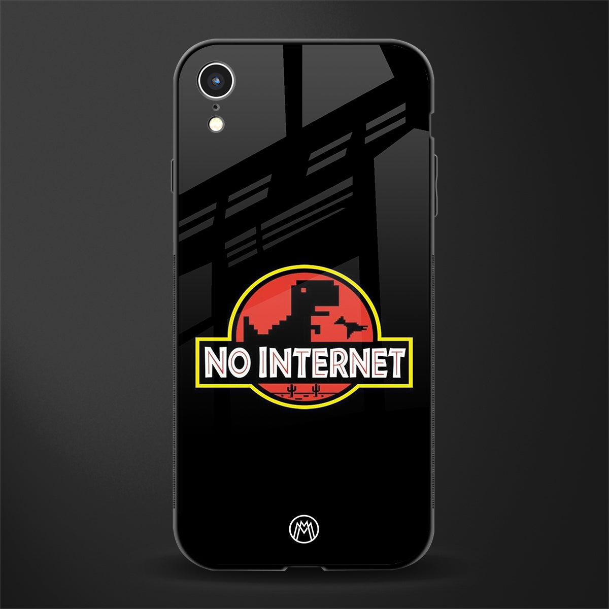 jurassic park no internet glass case for iphone xr image