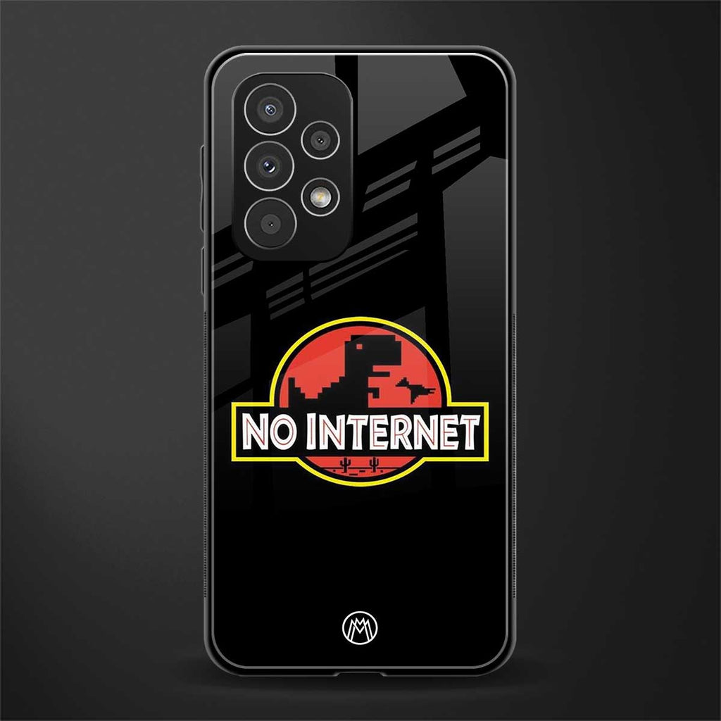 jurassic park no internet back phone cover | glass case for samsung galaxy a53 5g