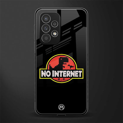 jurassic park no internet back phone cover | glass case for samsung galaxy a53 5g