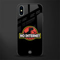 jurassic park no internet glass case for iphone xs image