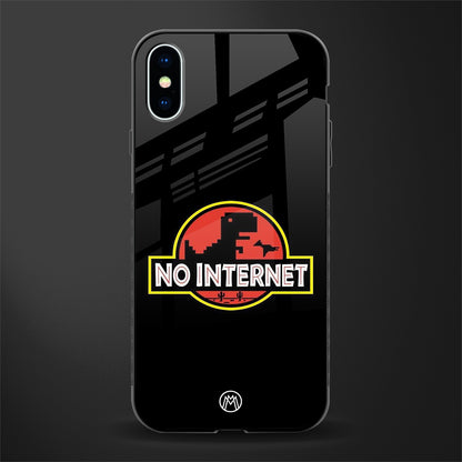 jurassic park no internet glass case for iphone x image