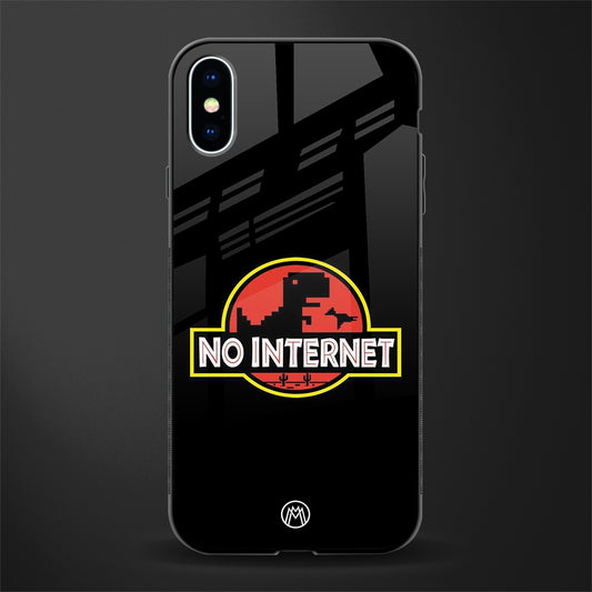 jurassic park no internet glass case for iphone x image