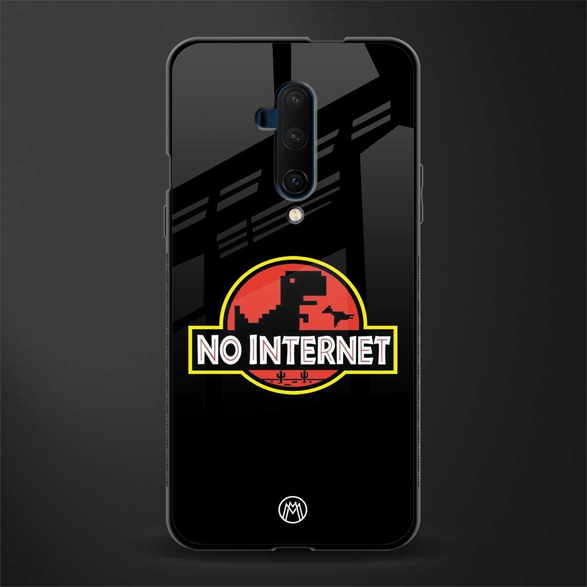 jurassic park no internet glass case for oneplus 7t pro image