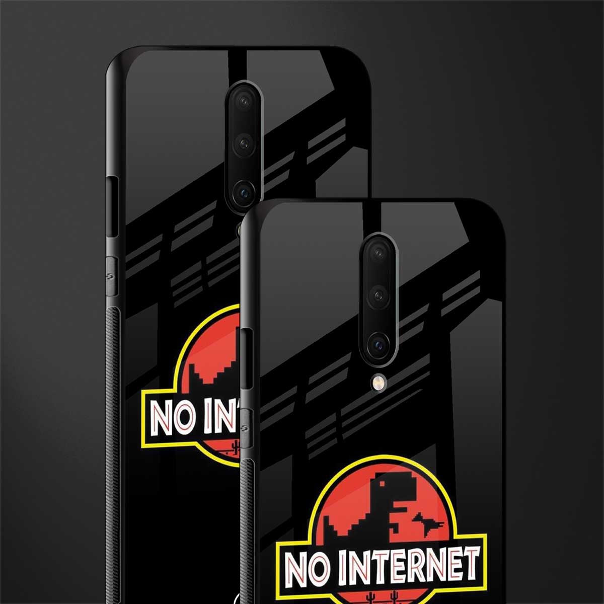 jurassic park no internet glass case for oneplus 7 pro image-2
