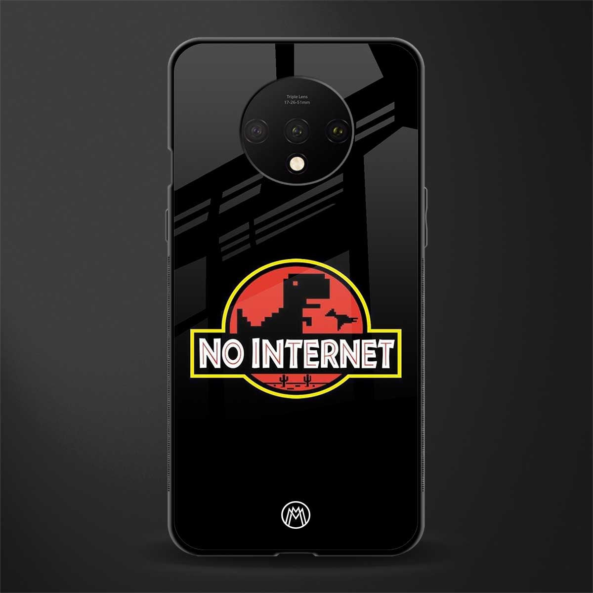 jurassic park no internet glass case for oneplus 7t image