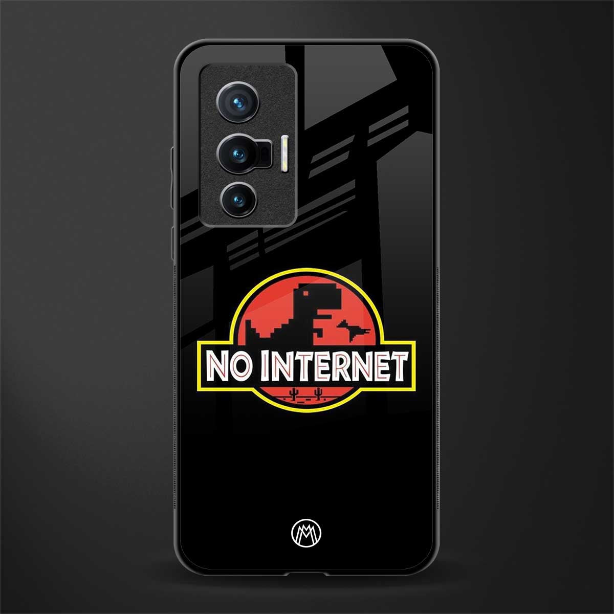 jurassic park no internet glass case for vivo x70 image