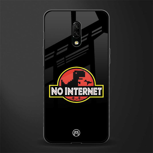 jurassic park no internet glass case for oneplus 7 image