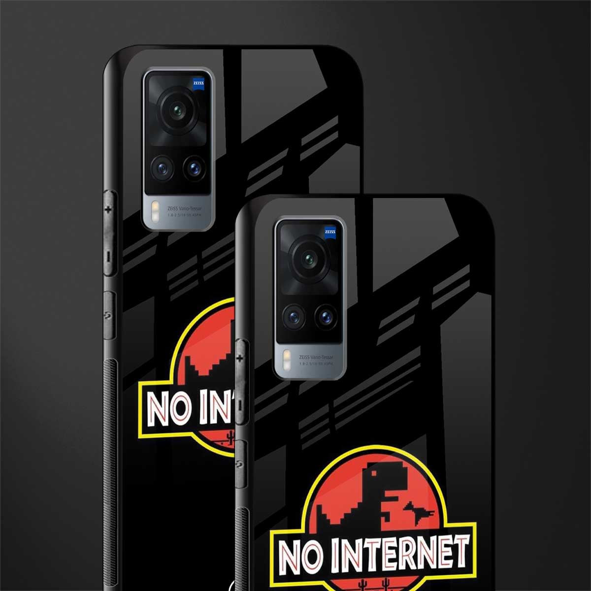 jurassic park no internet glass case for vivo x60 image-2