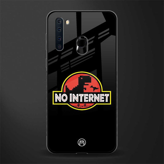 jurassic park no internet glass case for samsung a21 image