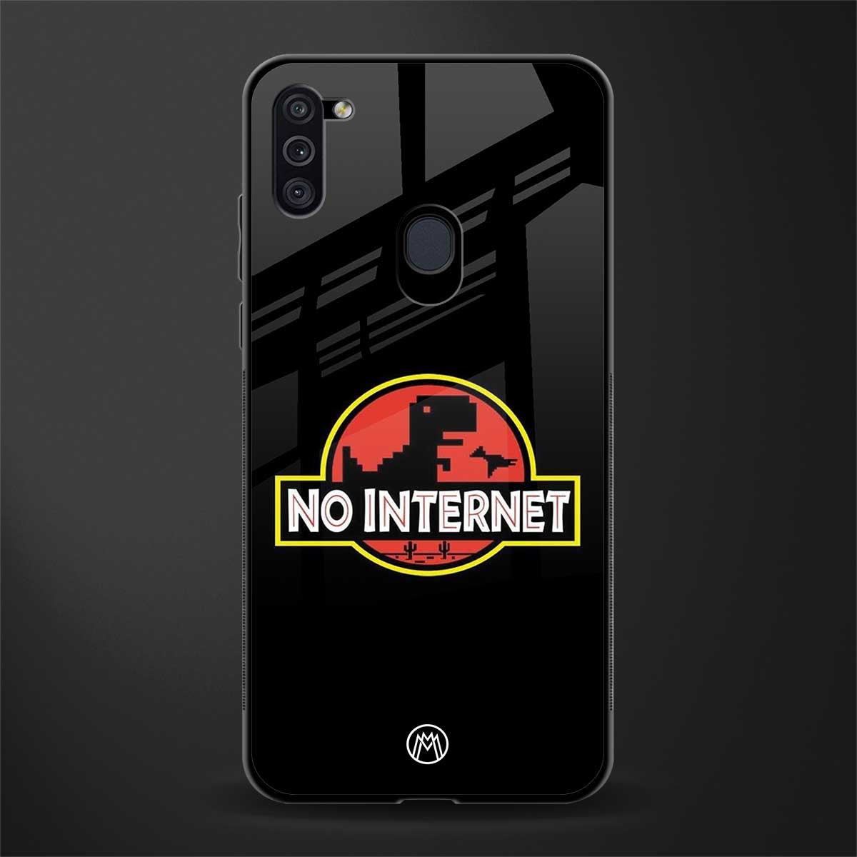 jurassic park no internet glass case for samsung galaxy m11 image