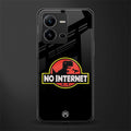 jurassic park no internet back phone cover | glass case for vivo v25-5g