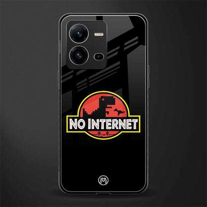 jurassic park no internet back phone cover | glass case for vivo v25-5g