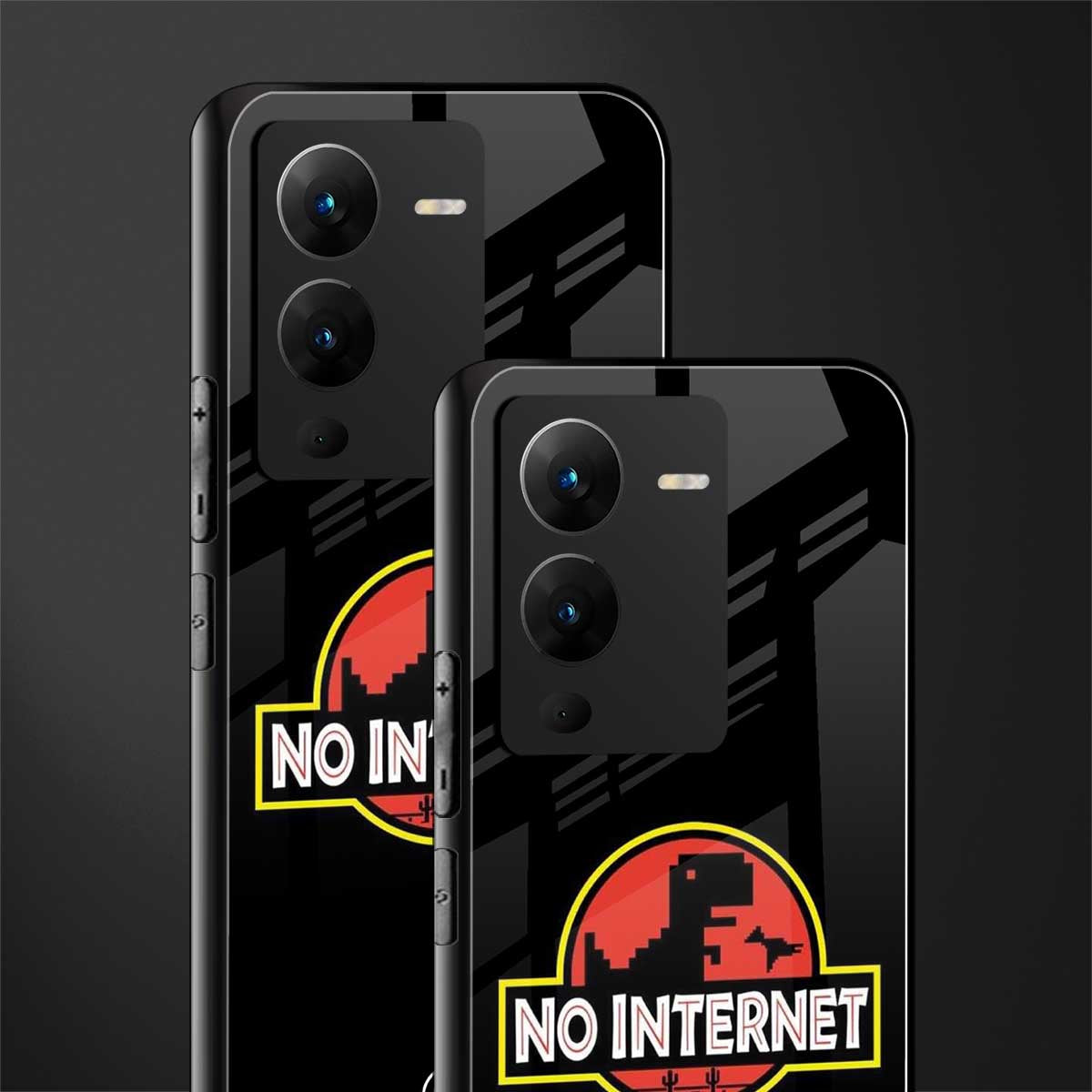 jurassic park no internet back phone cover | glass case for vivo v25 pro 5g