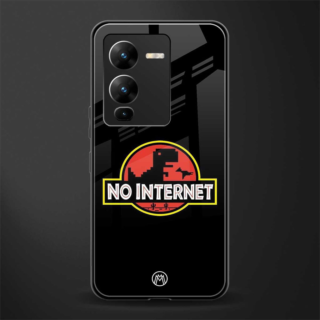 jurassic park no internet back phone cover | glass case for vivo v25 pro 5g
