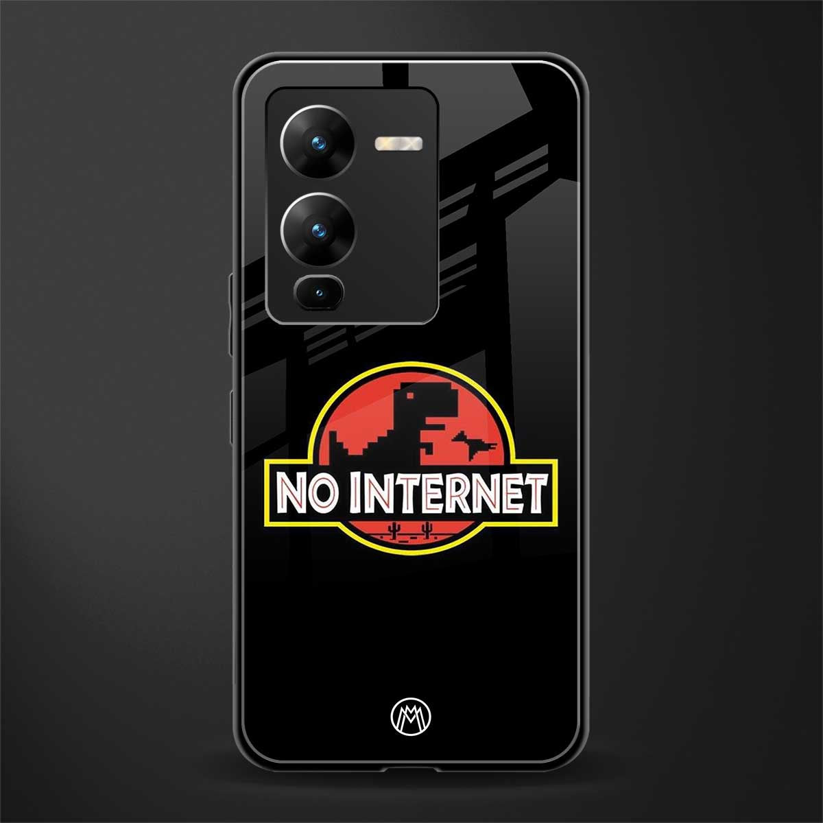 jurassic park no internet back phone cover | glass case for vivo v25 pro 5g