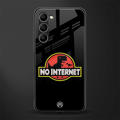 jurassic park no internet glass case for phone case | glass case for samsung galaxy s23 plus