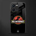 jurassic park no internet back phone cover | glass case for vivo y35 4g