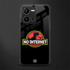 jurassic park no internet back phone cover | glass case for vivo y35 4g