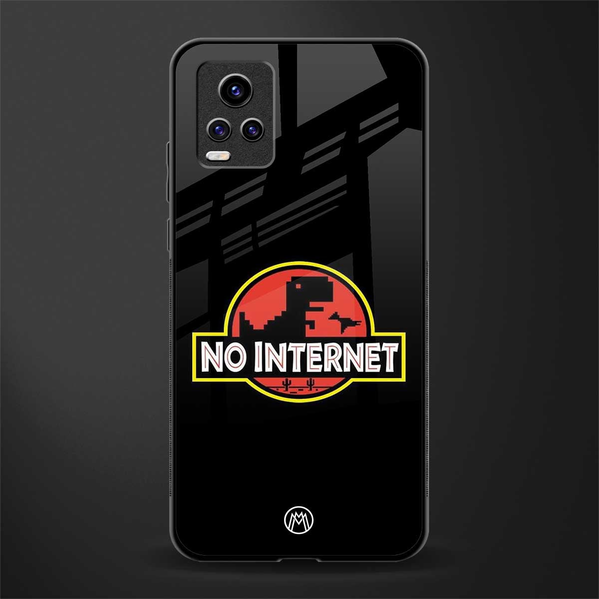 jurassic park no internet back phone cover | glass case for vivo v21e 4g