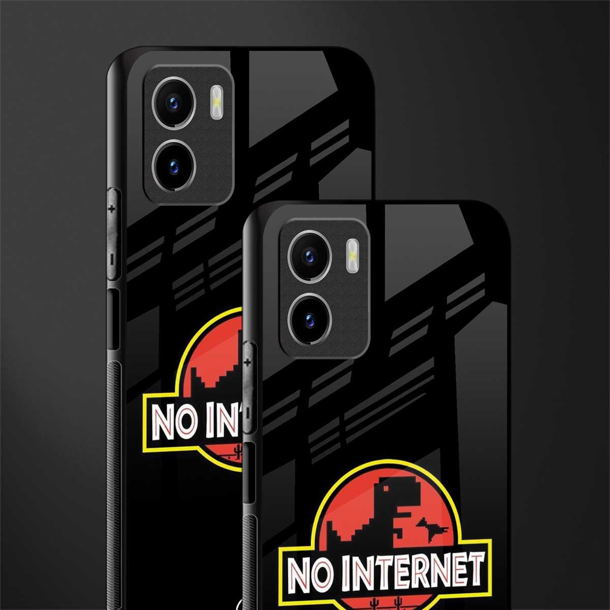 jurassic park no internet back phone cover | glass case for vivo y72