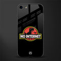 jurassic park no internet glass case for iphone se 2020 image