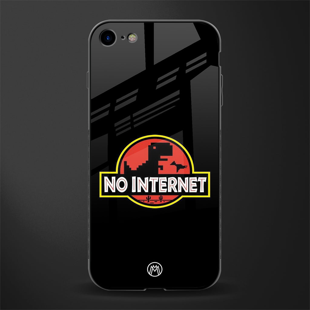 jurassic park no internet glass case for iphone 8 image