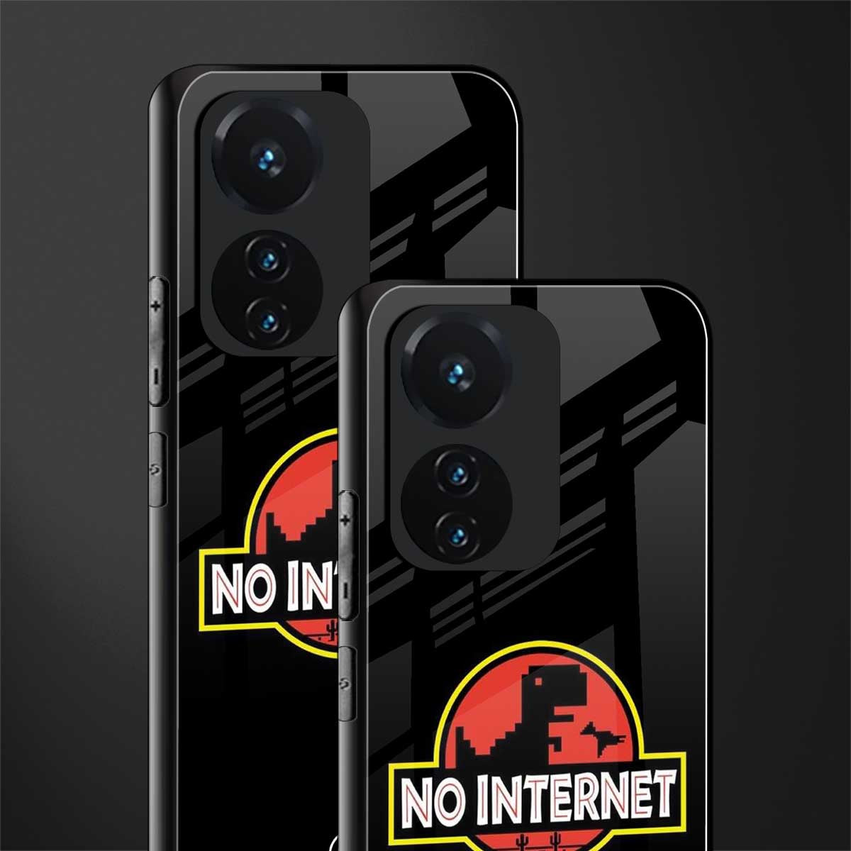 jurassic park no internet back phone cover | glass case for vivo t1 44w 4g