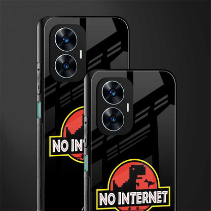 jurassic park no internet back phone cover | glass case for realme c55