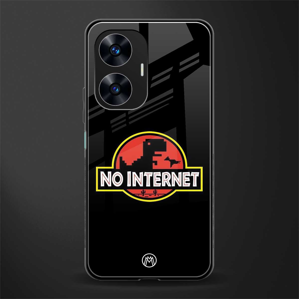 jurassic park no internet back phone cover | glass case for realme c55