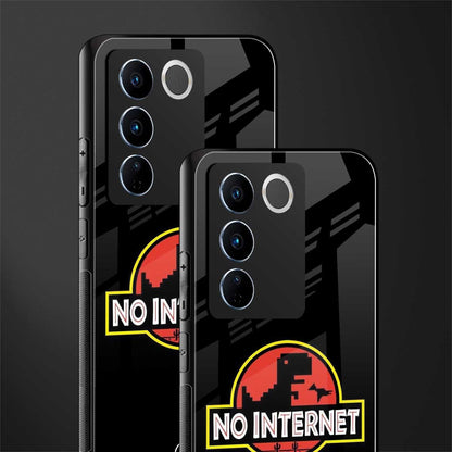 jurassic park no internet back phone cover | glass case for vivo v27 pro 5g