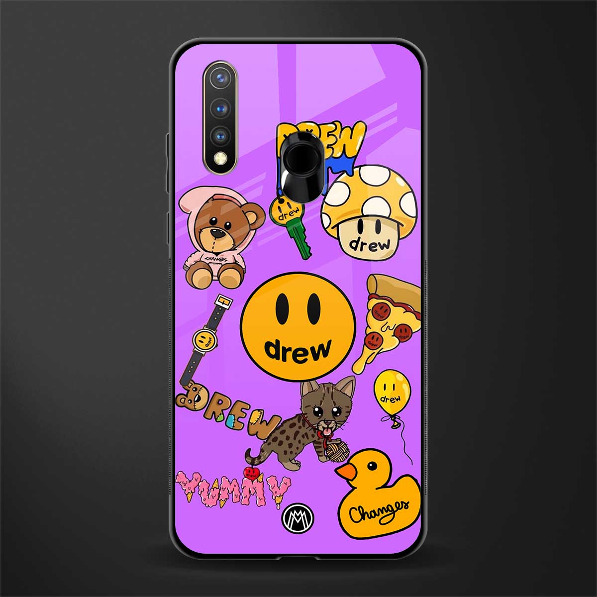 justin bieber glass case for vivo y19 image