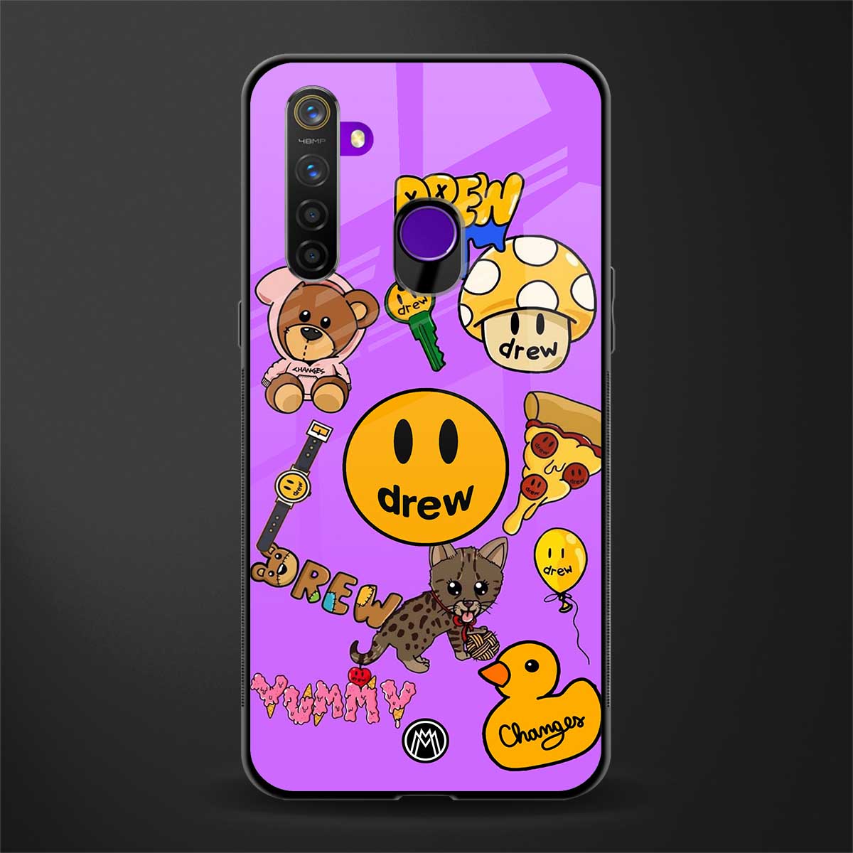 justin bieber glass case for realme 5i image